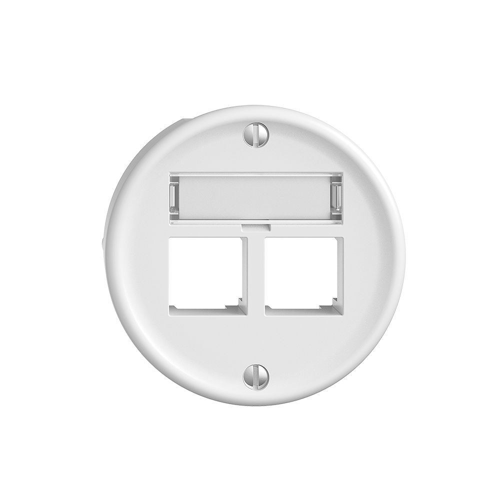 Kit di montaggio S-One STANDARDdue Q per 2×RJ45 diritto, bianco