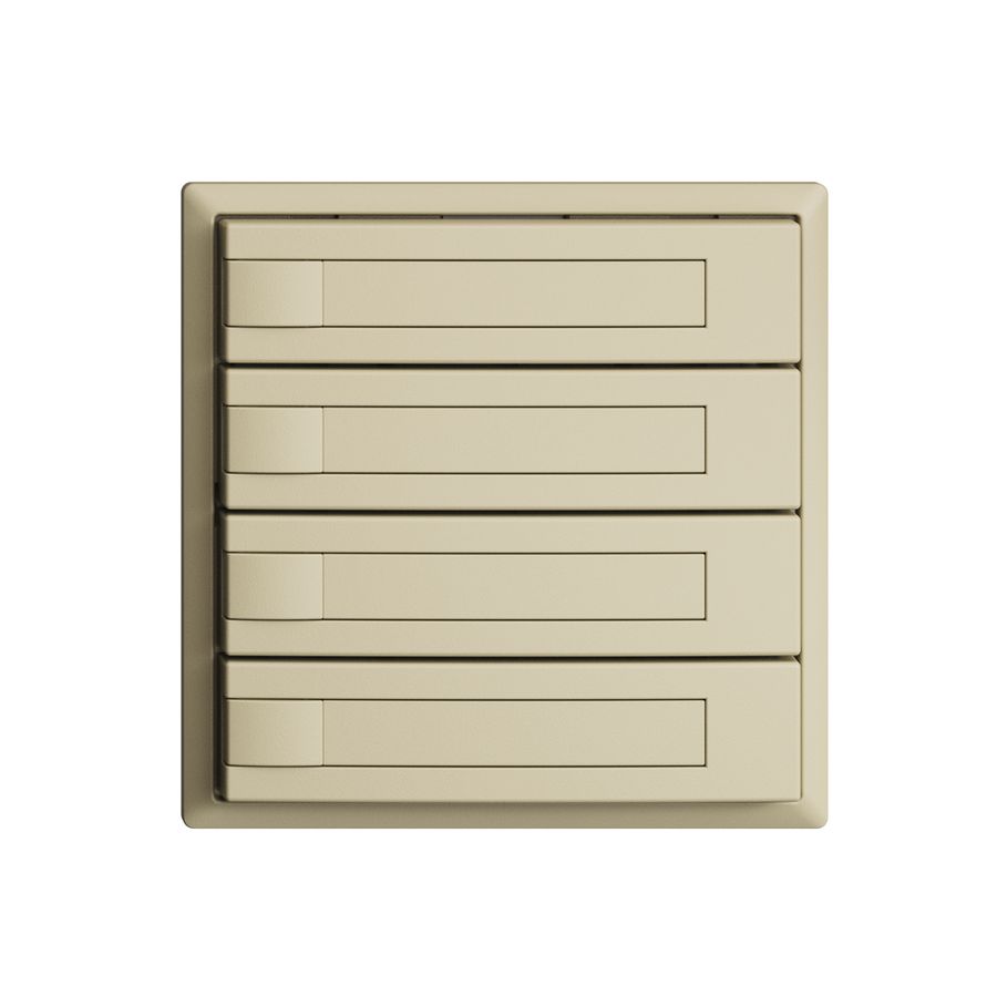 Poussoir KNX RGB EDUE, 250mW, s.LED, a.insert papier, 4×poussoir, 1×touche, van