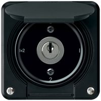 Interrupteur à clé ENC robusto commutateur de série 16A 250V 86×86mm noir