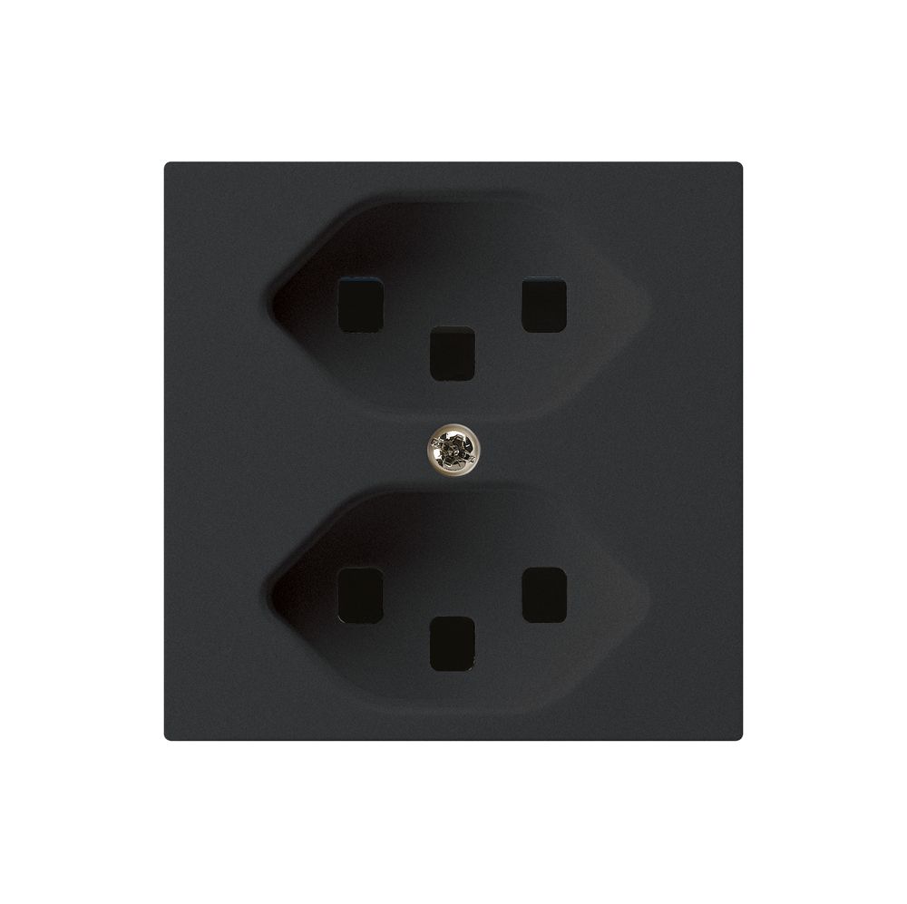 Steckdose kallysto 2×T23 schwarz mit Steckklemmen