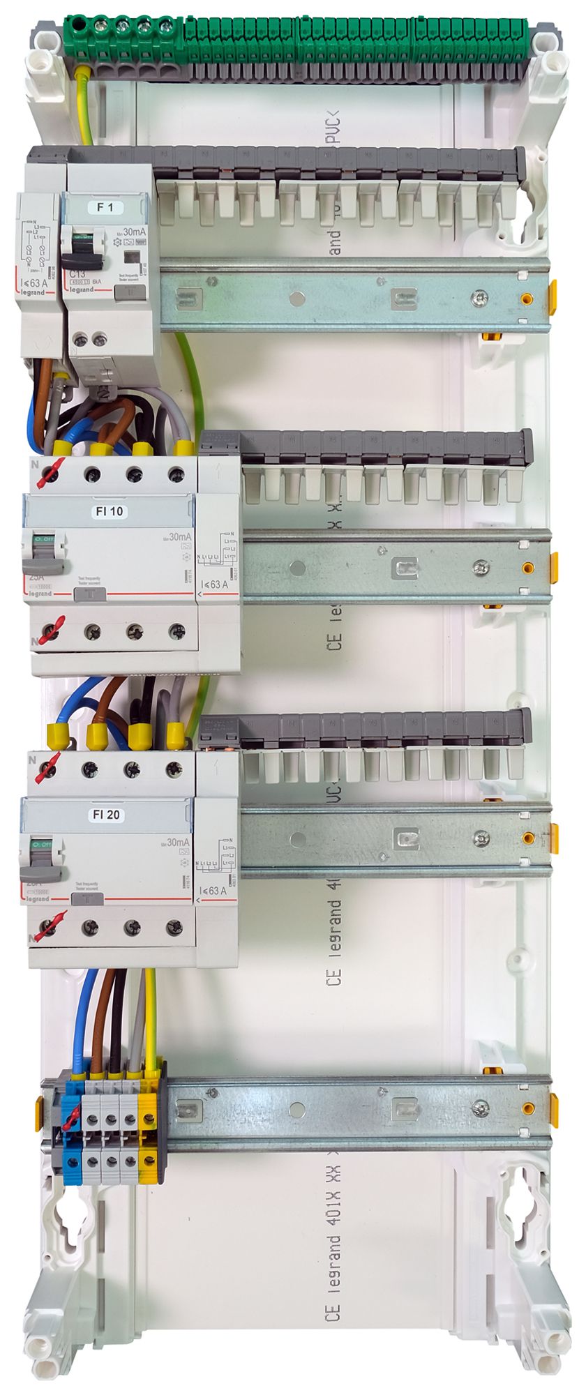 Petit tableau de distribution AP Legrand 4-rangées 52 UM blanc