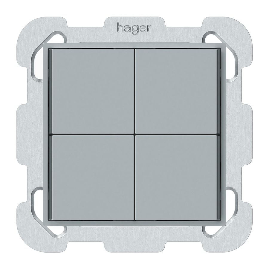 Poussoir KNX ENC KAL 4×touches 4×points actionnables LED gris