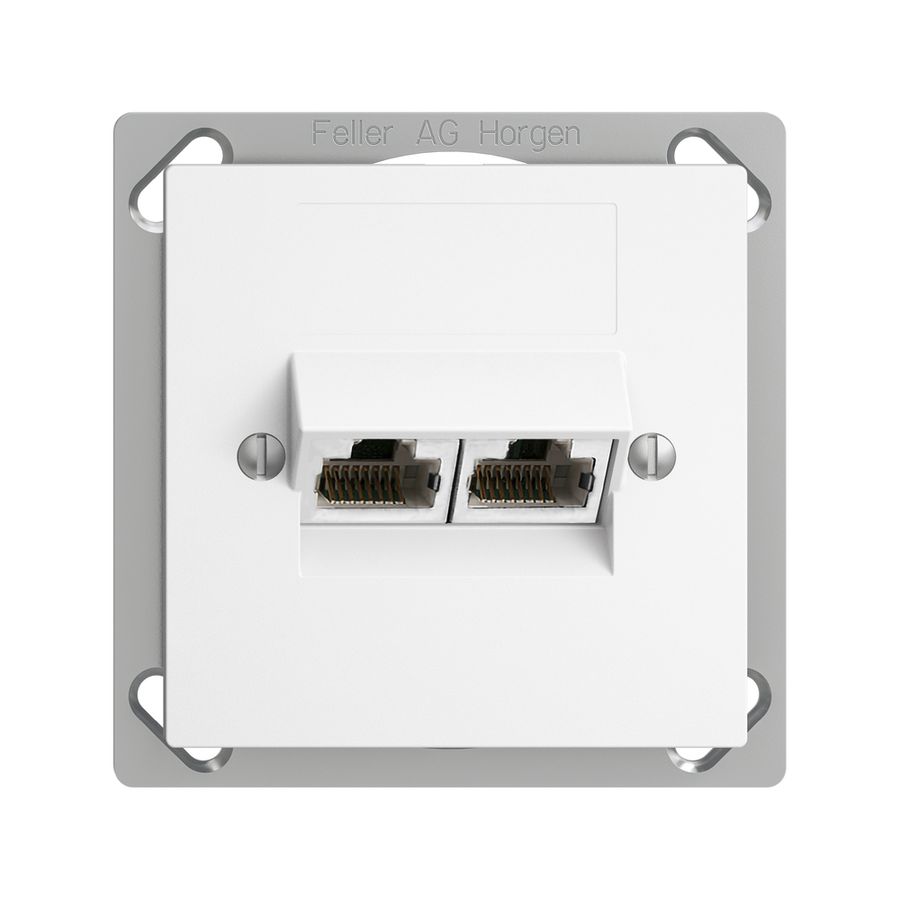 EB-Dose 2×RJ45/s 4P getr. EDIZIOdue weiss ITplus