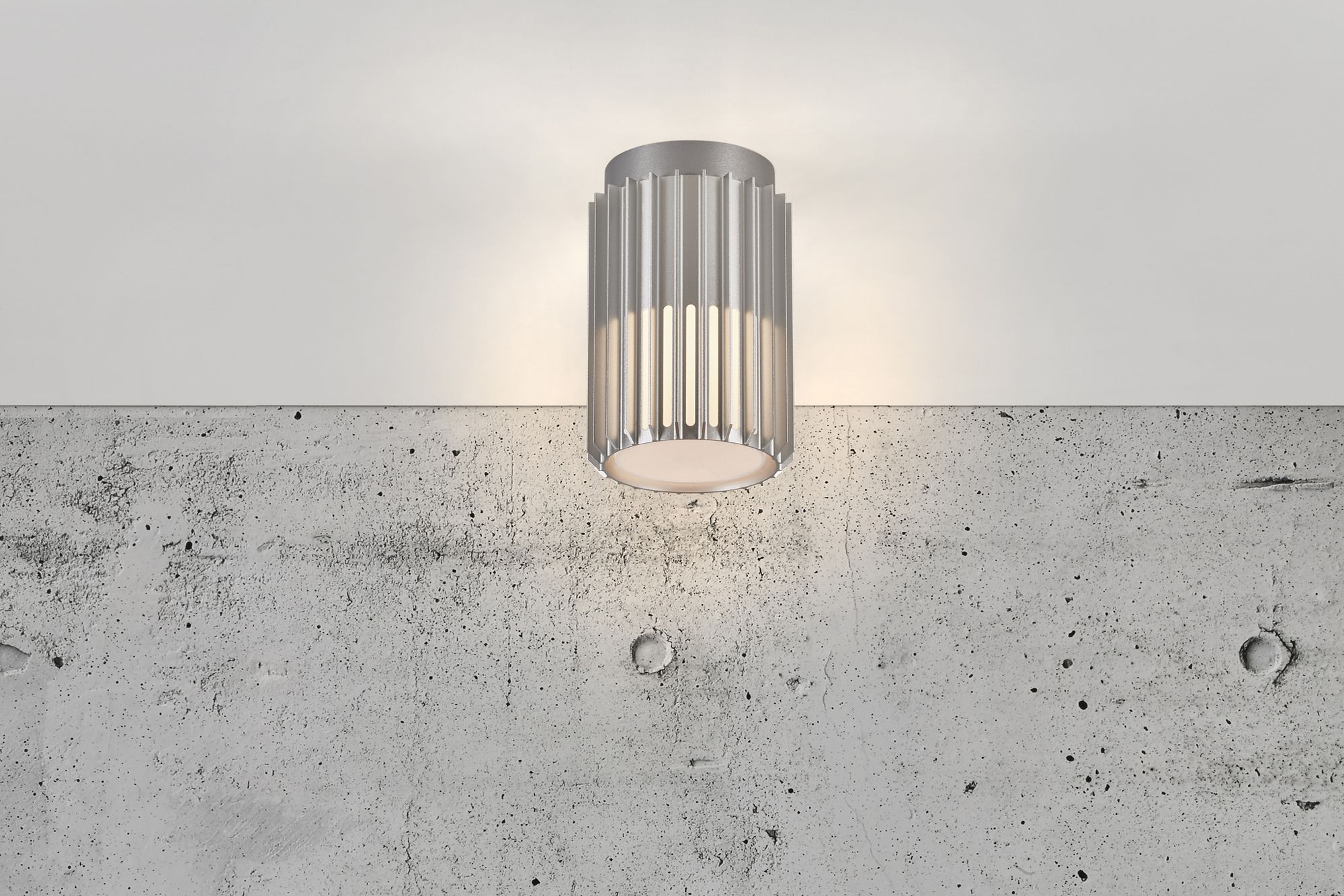 Deckenleuchte Nordlux ALUDRA 1×E27 15W IP54 Ø124mm Aluminium