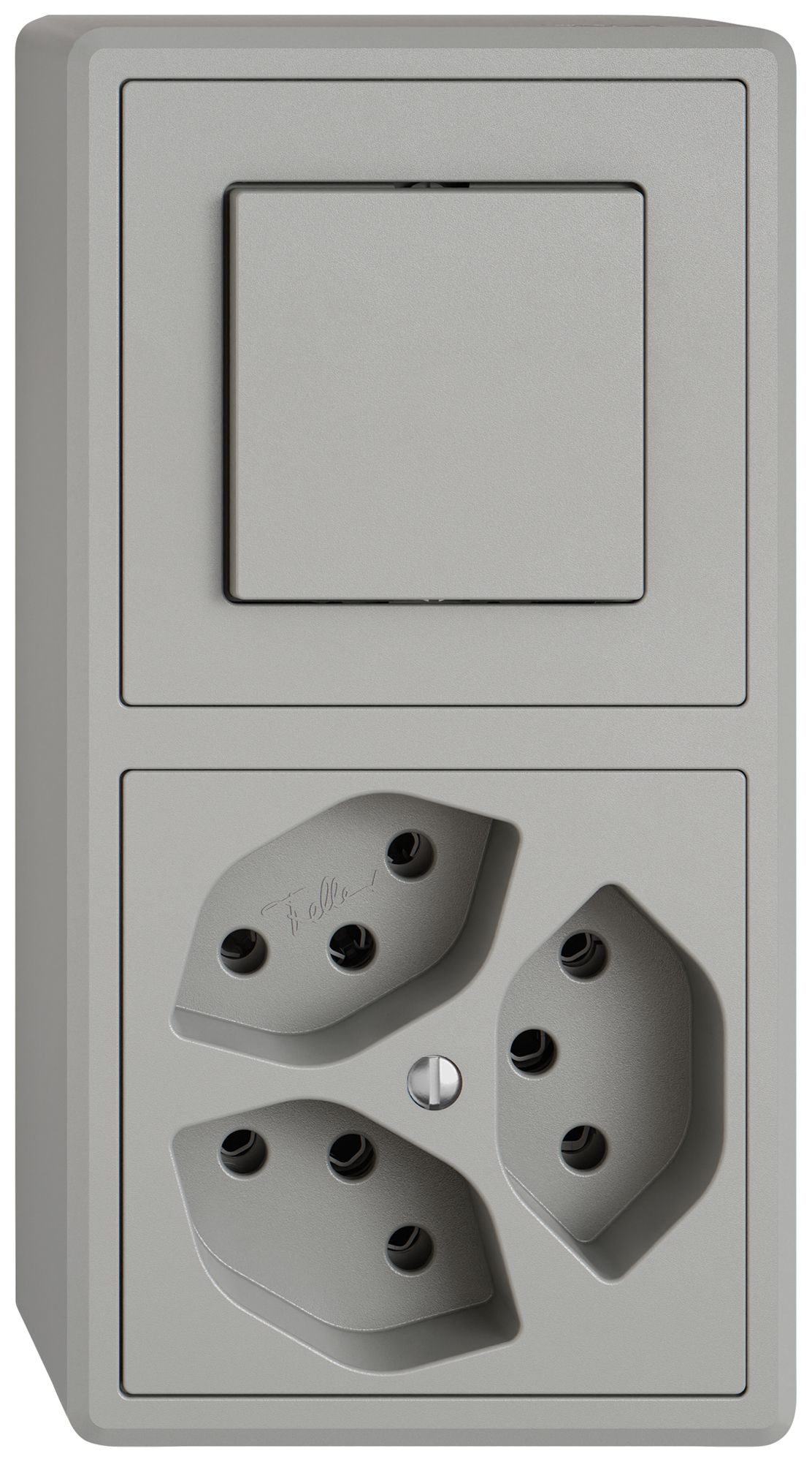 AP-Kombination EDIZIO.liv SNAPFIX® 2×1 140×74mm Schema 3/1L+3×T13 hellgrau