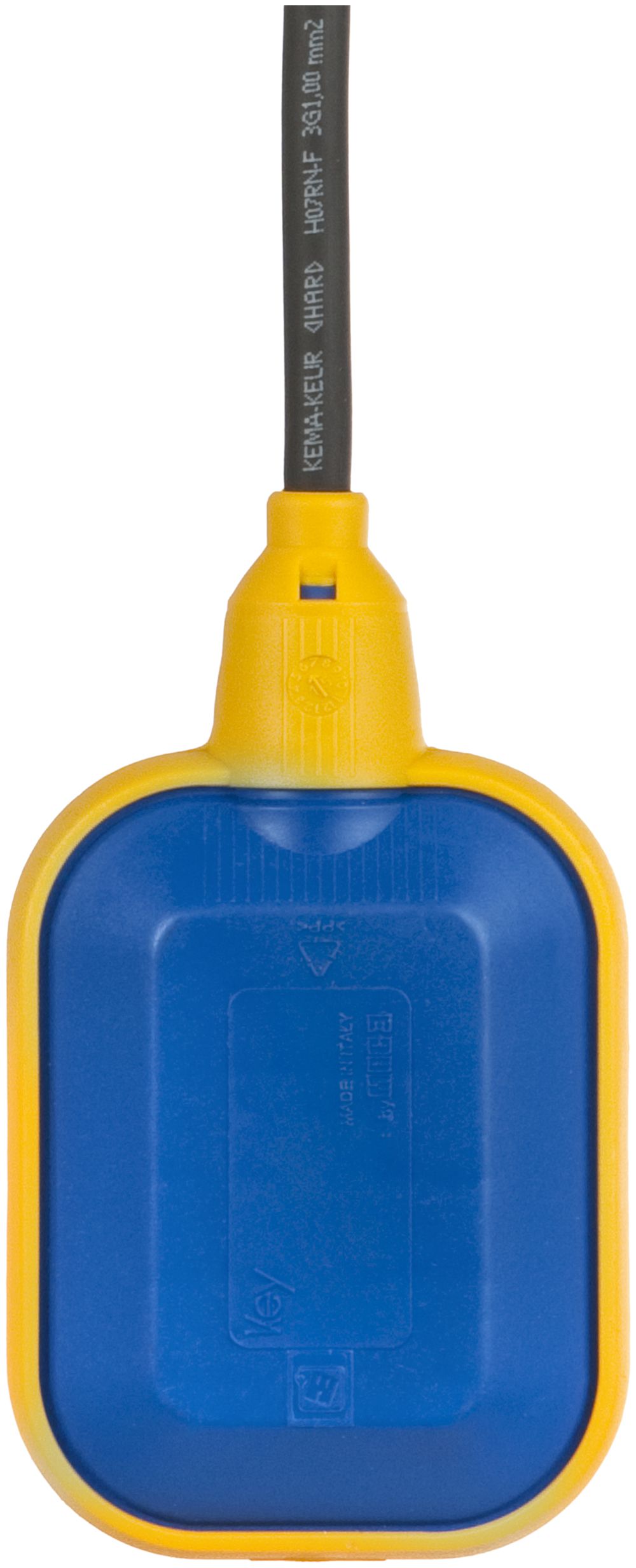 Interrupteur à flotteur Subag KR1, 130×80×41mm, câble 5m, blau/jaune