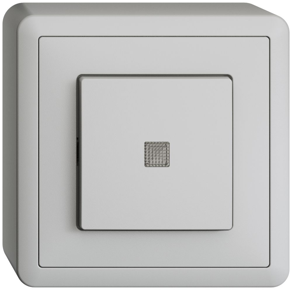 AP-Taster EDIZIOdue LED gelb ARK hellgrau