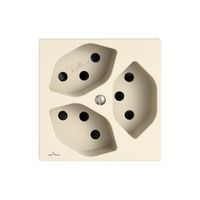 Steckdose EDIZIO.liv SNAPFIX® 3×T13 1×S mit Shutter cr