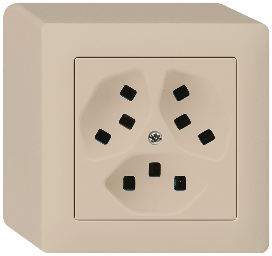 Prise AP Hager kallysto 3×T23 Q beige