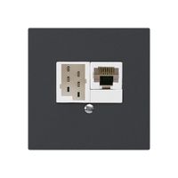 Boîte ENC kallysto 1×RJ45u+1×TT83 noir