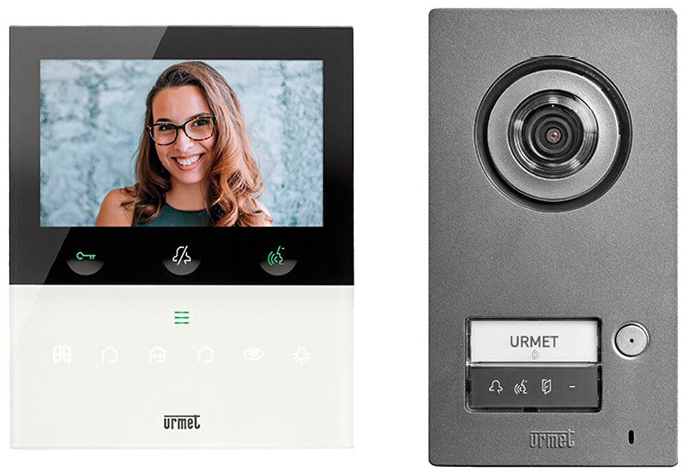 Türsprech-Set Video Urmet 1×Ruftaste 2-Draht weiss