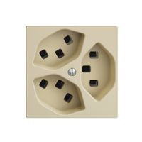 Steckdose 3×T23 EDIZIOdue vanille, 16A, mit Steckklemmen