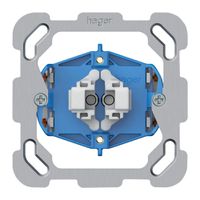 Interrupteur à poussoir lumineux ENC Hager sch 1 (3+3) 2×LED 77×77mm