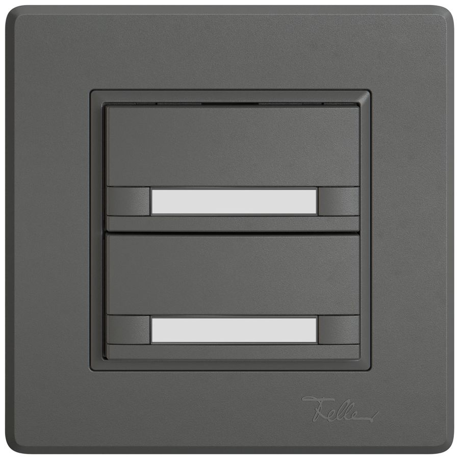 Poussoir universel ENC EDIZIO.liv UNI SNAPFIX® s.LED 2× comm.2T étiqu.grf