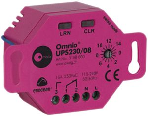 EB-RF-Schaltaktor Omnio UPS230/08, 1-Kanal 1W 16A/240VAC, EnOcean
