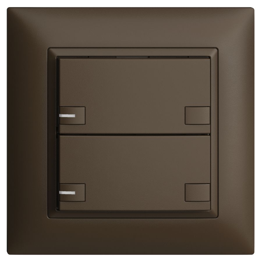 UP-KNX-Taster RGB EDUE FMI, 250mW, m.RGB-LED, 2×Taste, 2×Tastenb., cof