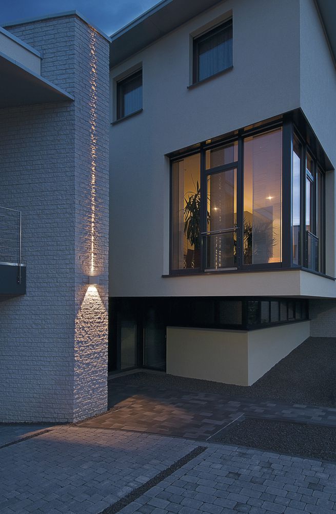 LED-Wandleuchte SLV OUT Beam up/Flood down, 18W 1400lm 3000K IP44 silbergrau