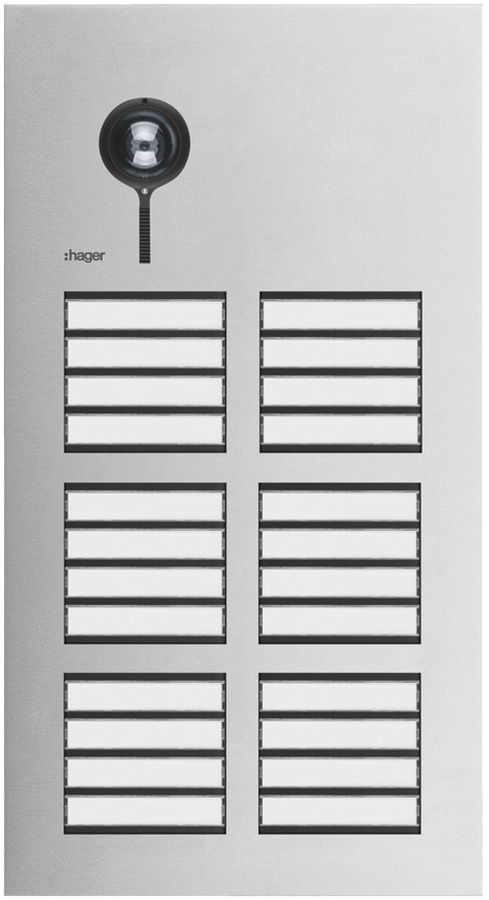 Aussenstation Video Hager elcom.one 2-Draht für 24Wohnungen Edelstahl
