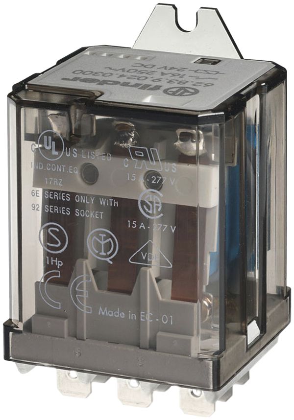 Relais de puissance Finder 62, 2C 16A/12VDC AgCdO