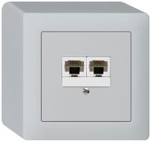 Scatola AP kallysto 2×RJ45u grigio chiaro parallelo