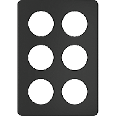 Placca di copertura 3×2 grd.I 6×43 nero
