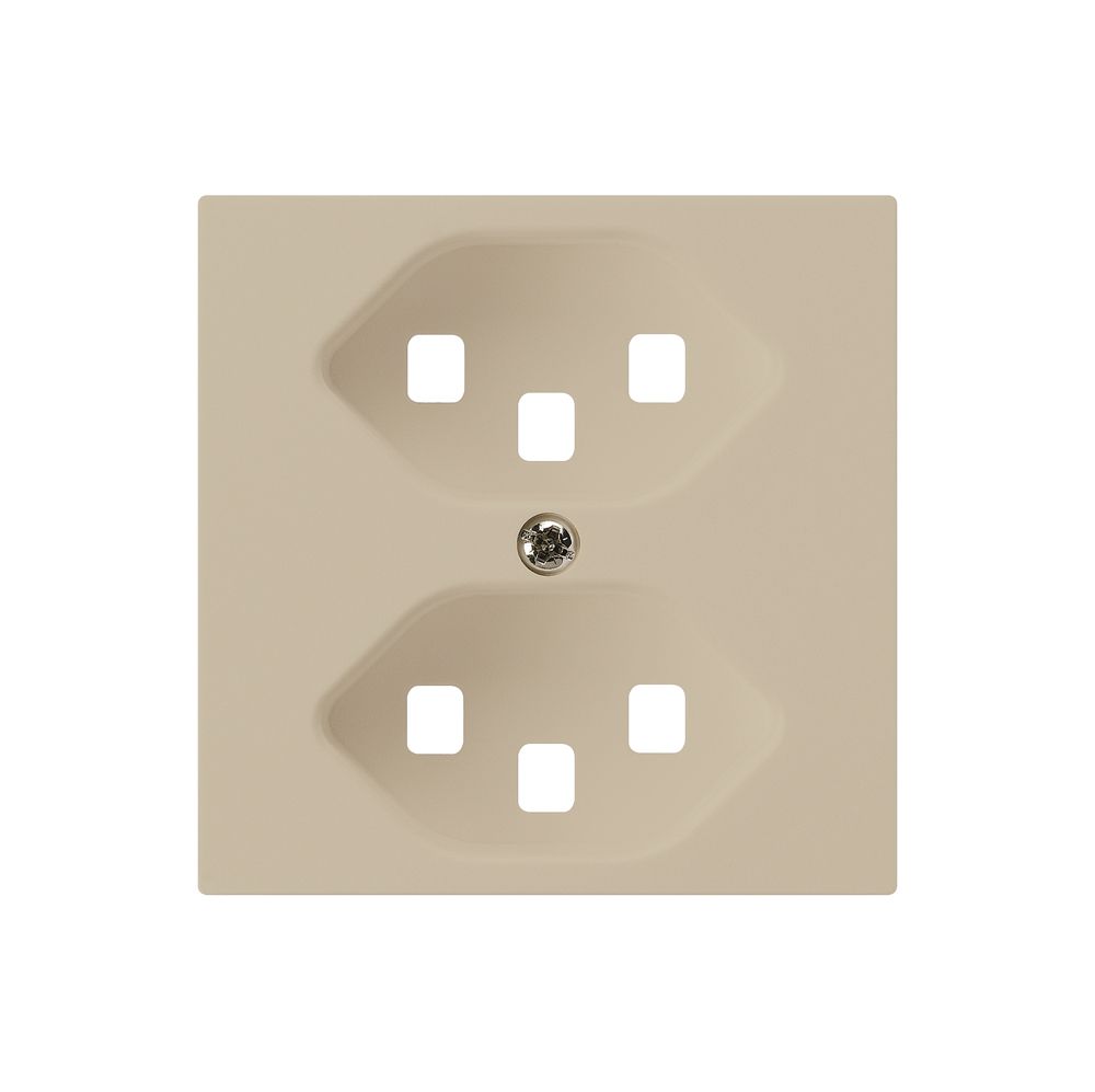 Frontplatte kallysto 2×T23 beige 60×60mm für Steckdose 2×T23