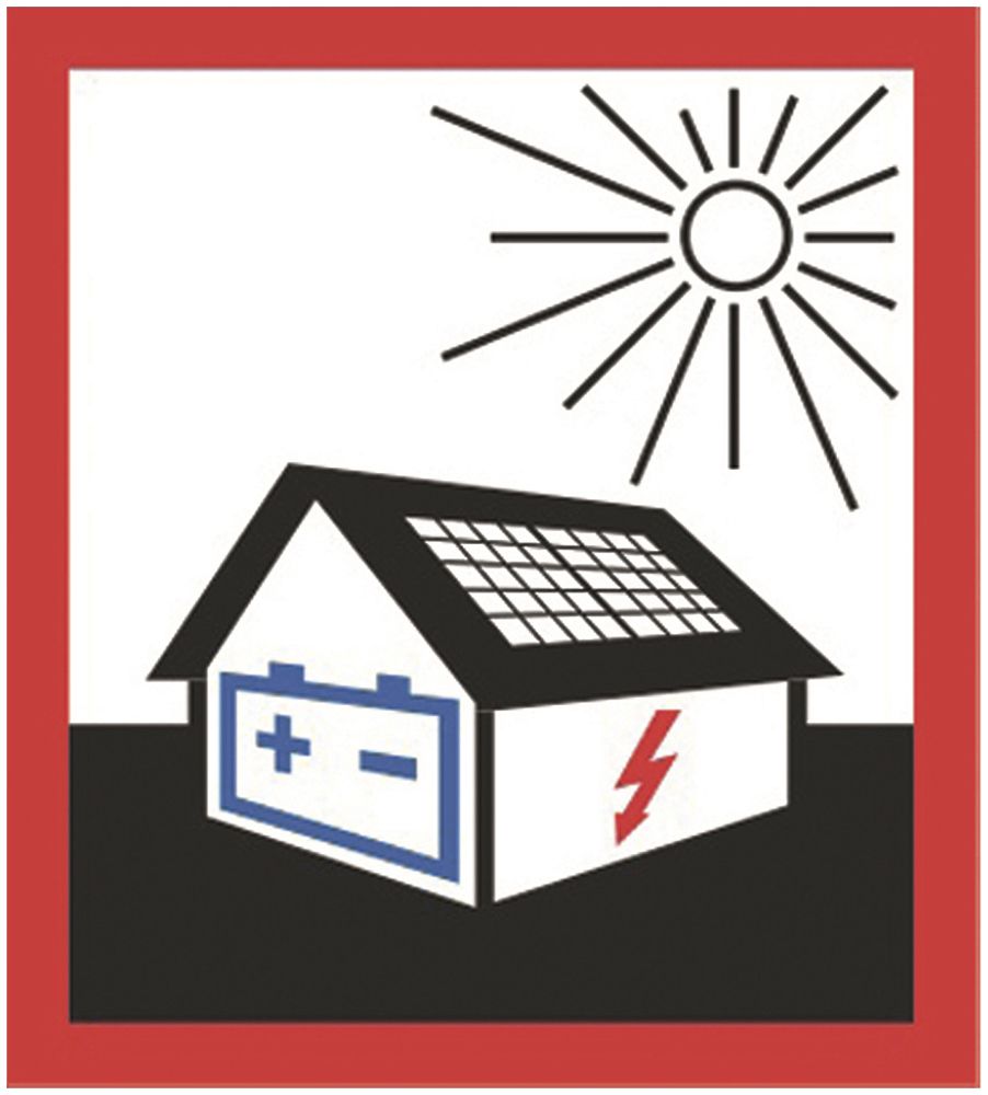 Etikette Plica EET UV HA Typ 2 "Batterie" 50×50mm rot