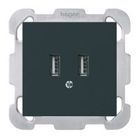 Prise de charge USB ENC Hager kallysto B 240V 2400mA noir