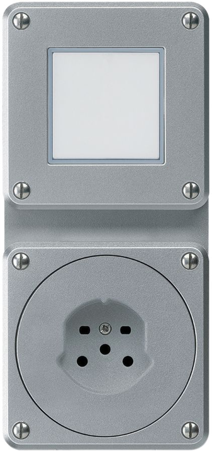 Combi ENC 2×1 HA robusto sch3/type 15 avec bornes enfichables aluminium