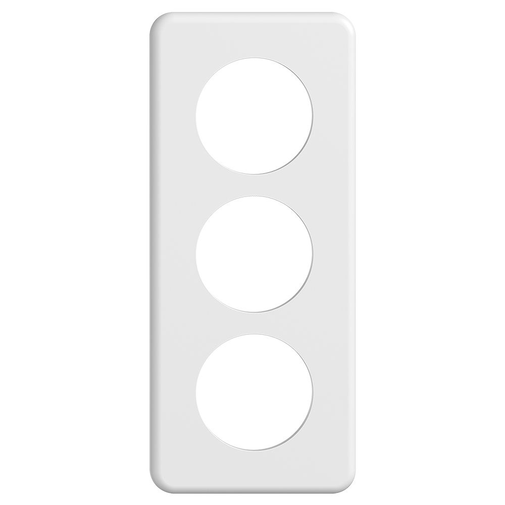 Placca di copertura STANDARDdue 3×1 3×Ø50, bianco