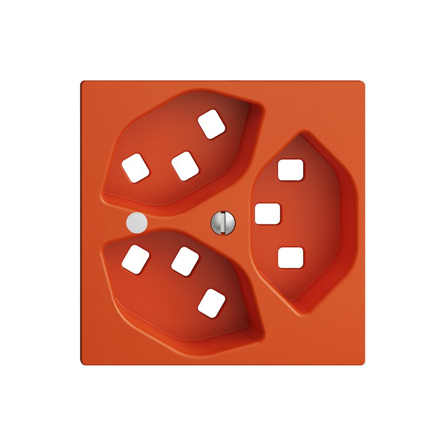 Frontset EDIZIOdue orange 60×60mm 3×T23 mit Linse