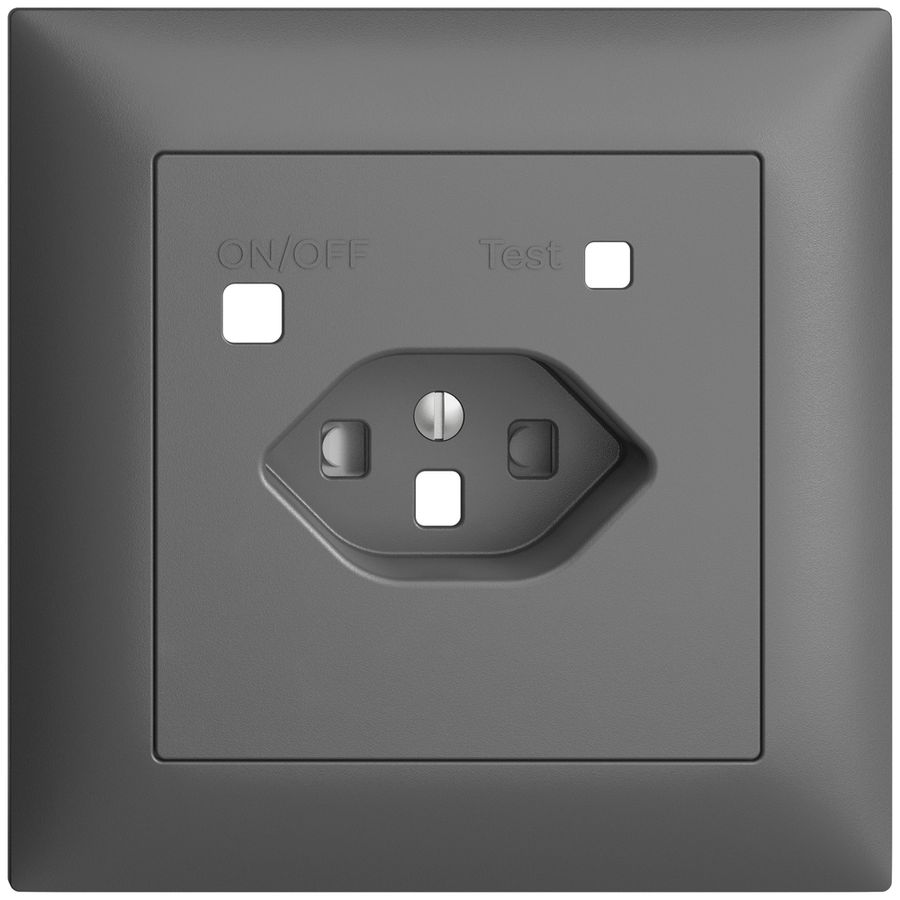 Frontset EDIZIOdue zu FI-Steckdose FMI, T23, shutter, dunkelgrau