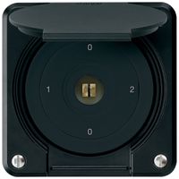Interruttore a chiave quadrata INC robusto IP55 con coperchio S2/1P nero combi