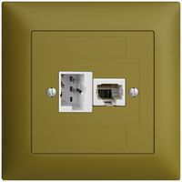 Scatola INC 1×TT,1×RJ45/u 4P EDIZIOdue ITplus ITM olive