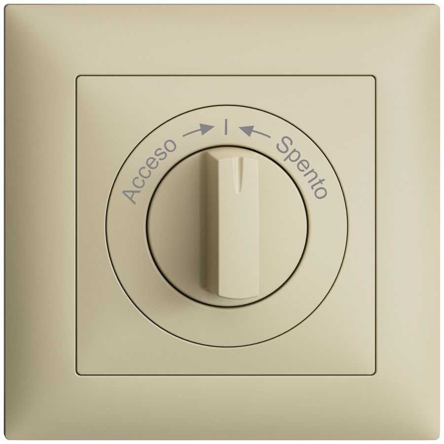 Frontset EDIZIOdue Acceso->I<-Spento vanille 88×88mm für Schwenktaster