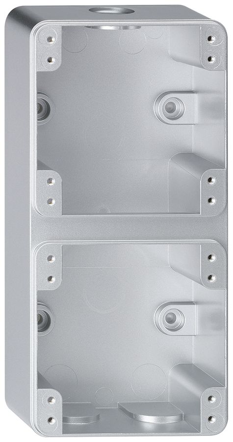 Boîtier AP robusto 2×1 aluminium 86×180×48mm