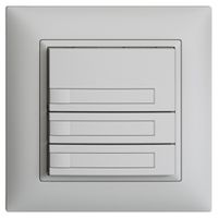 UP-KNX-Taster RGB EDUE FMI, 250mW, o.LED, m.Papier, 3×Taste, 1×Tastenb., hgu