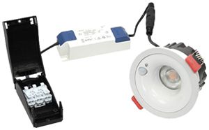 Downlight LED DOTLUX PIRSOlight PIR 12W 1050lm 930 36° Ø85mm blanc