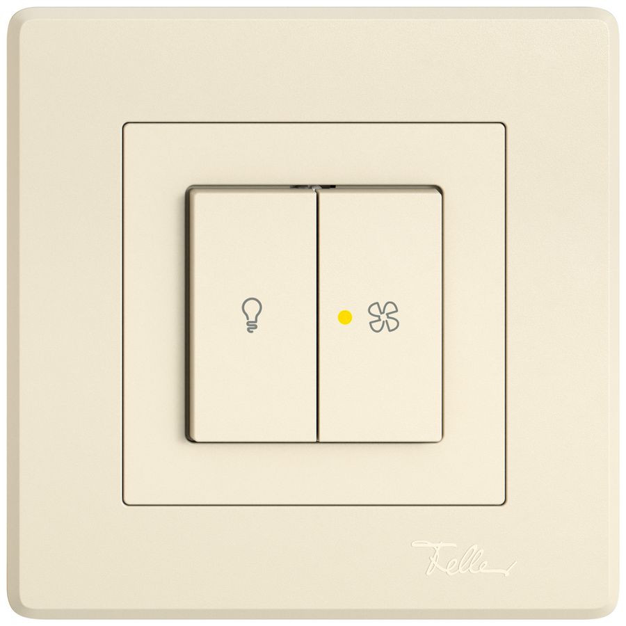 Interruttore a pulsante lum.INC EDIZIO.liv SNAPFIX® luce&venti 3/3/1L KS gi cr