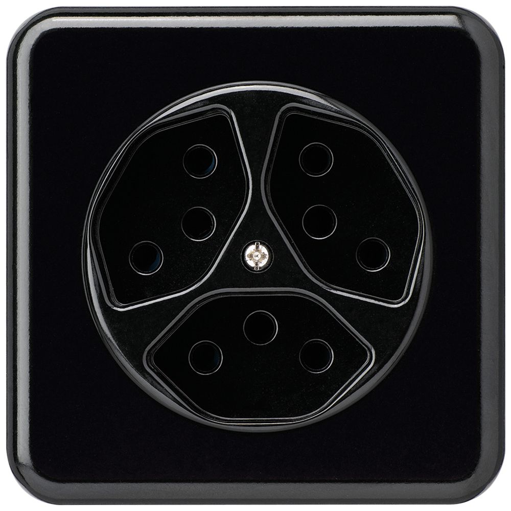 Presa INC basico 3×tipo 13 nero per BOMI