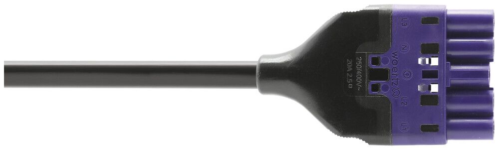 Anschlussleitung Woertz, Stecker 5L C1, 2m, halogenfrei, freies Ende, Cca