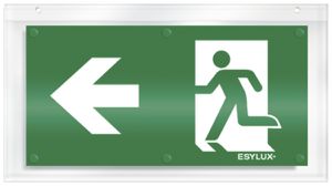 Plaque avec pictogramme ESYLUX SLC, flèche vers la gauche