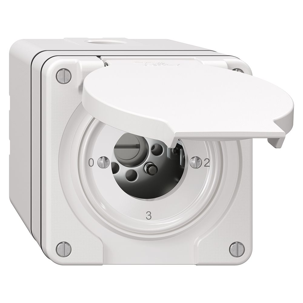 Interrupteur rotatif NAP NEVO, 5/2L, sans cylindre, KS, 0-1-2-3, blanc