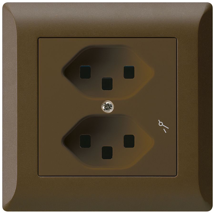 UP-Steckdose Hager kallysto.line 2×T23 1×S C braun