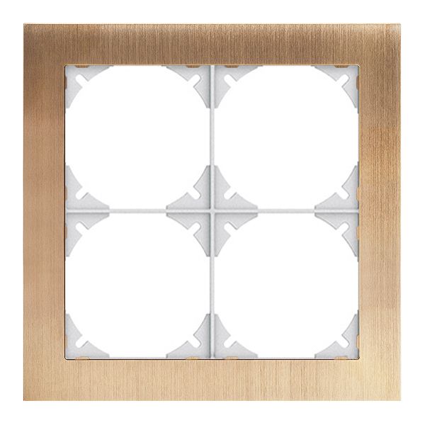 Abdeckrahmen EDIZIOdue prestige 2×2 messing champagne