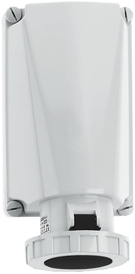 Prise AP CEE Bals 4P 125A 500V 7h noir IP67 nickelé bornes à vis