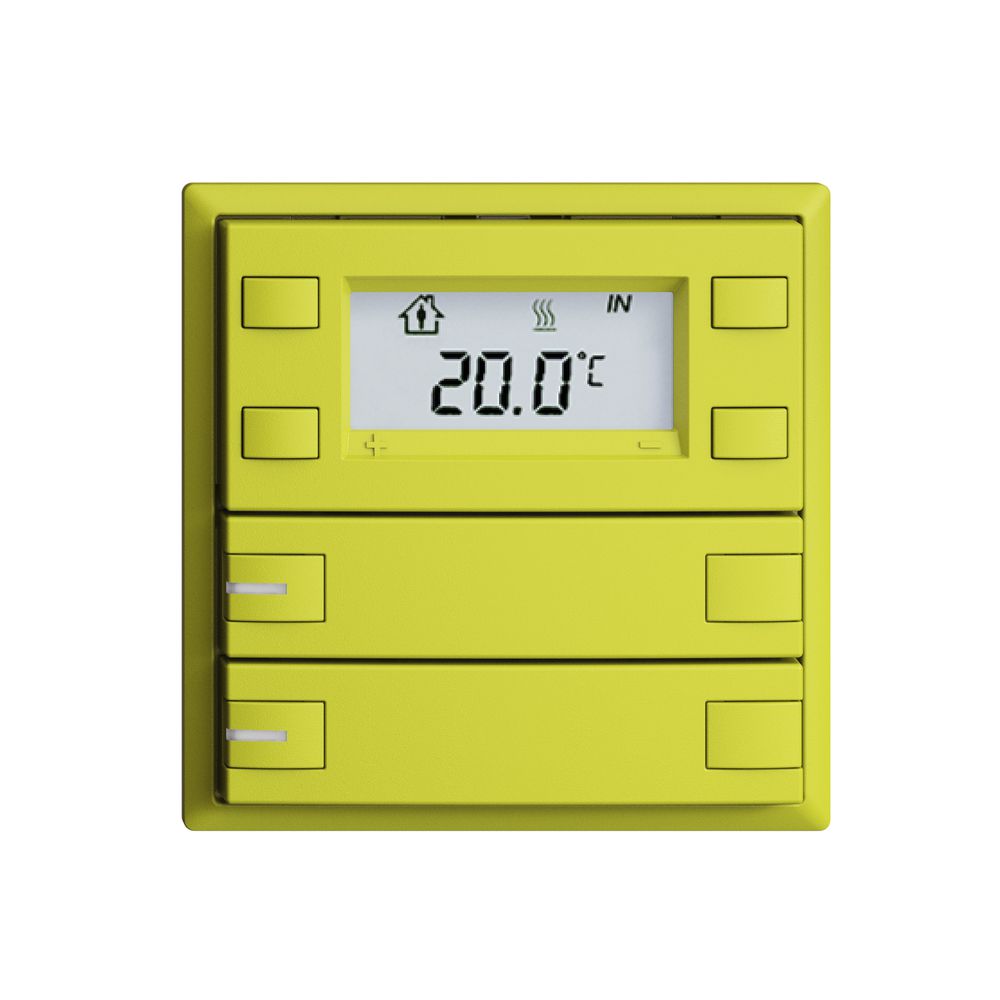 Poussoir RTH ENC KNX 2× EDIZIOdue F lemon, avec LED RGB