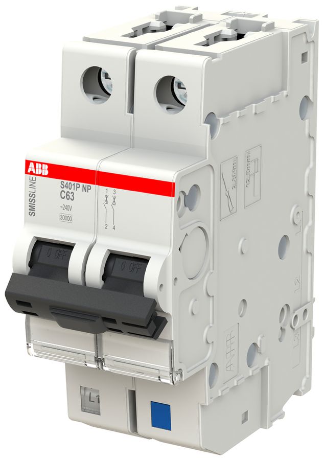 Disjoncteur SMISSLINE TP, 1LN, C, 63A, 20kA