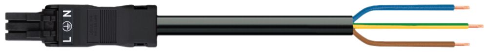 Câble de raccordement WAGO 3×1.5mm² 16A 250V 5m cod.A prise-libre noir