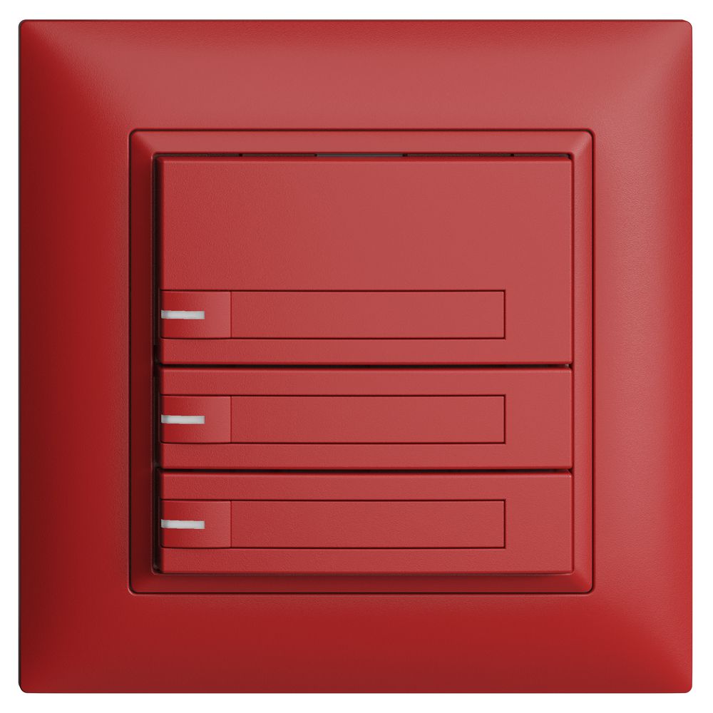 UP-KNX-Taster RGB EDUE FMI, 250mW, m.RGB-LED, m.Papier, 3×Taste, 1×Tastenb., ber